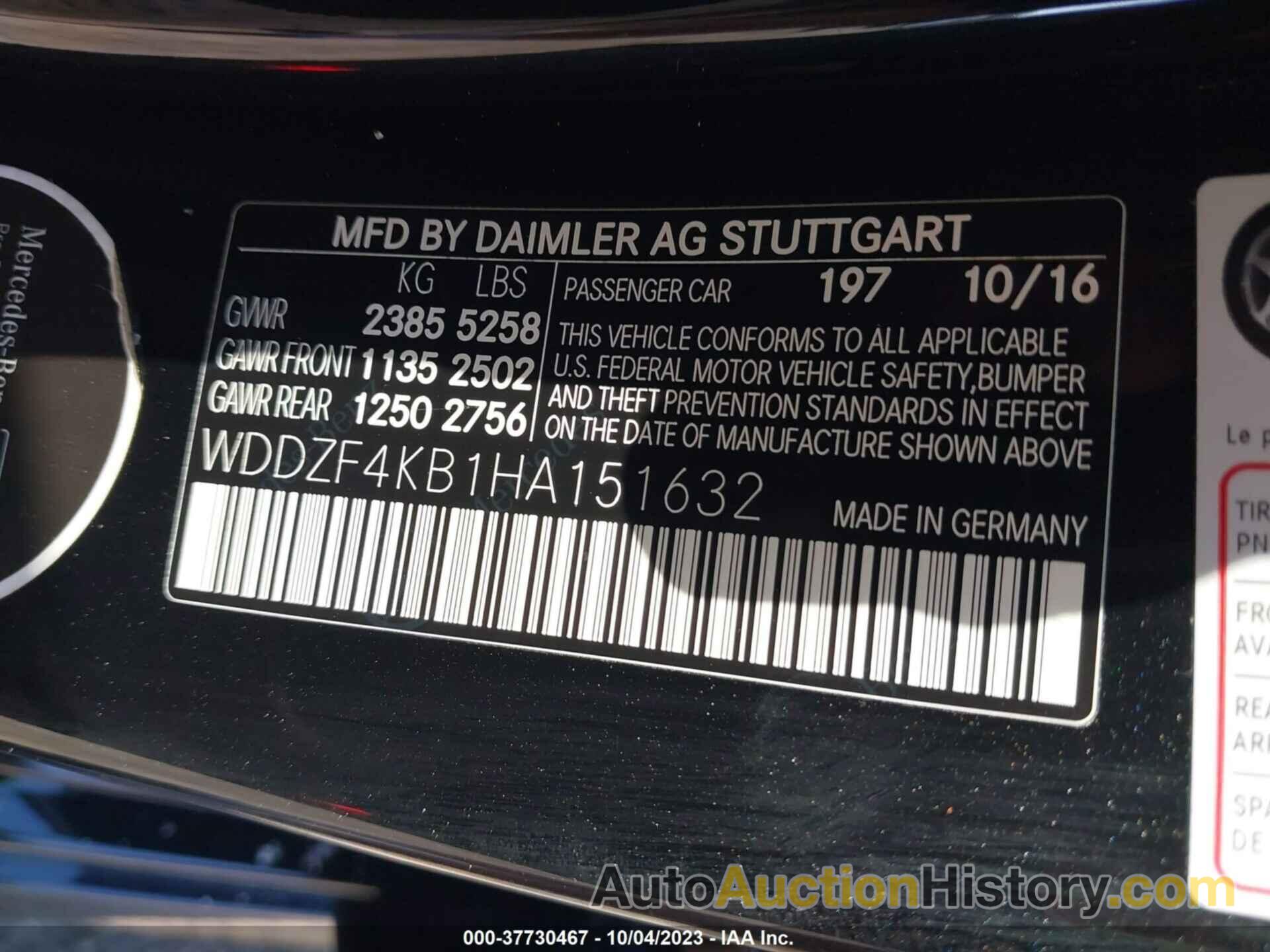 MERCEDES-BENZ E 300 4MATIC, WDDZF4KB1HA151632