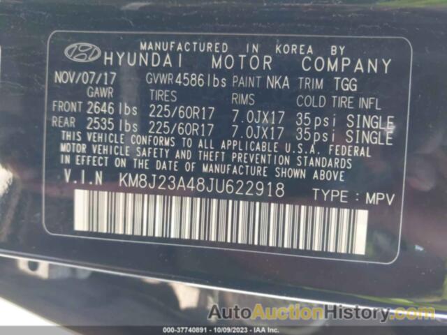 HYUNDAI TUCSON SE, KM8J23A48JU622918