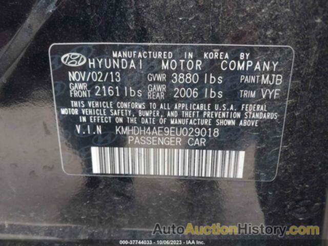 HYUNDAI ELANTRA SE (ULSAN PLANT), KMHDH4AE9EU029018