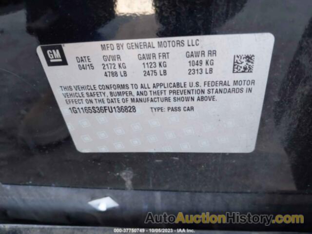 CHEVROLET IMPALA 2LZ, 1G1165S36FU136828