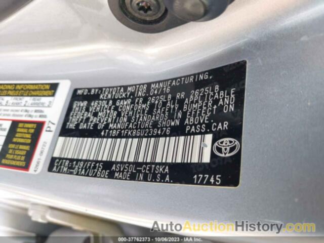 TOYOTA CAMRY SE, 4T1BF1FK8GU239476