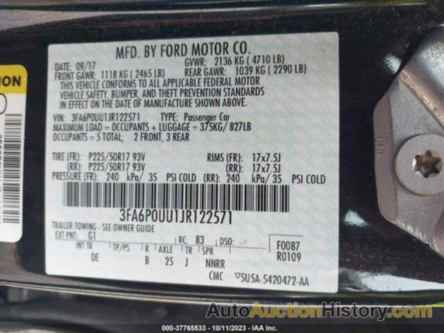 FORD FUSION HYBRID S, 3FA6P0UU1JR122571