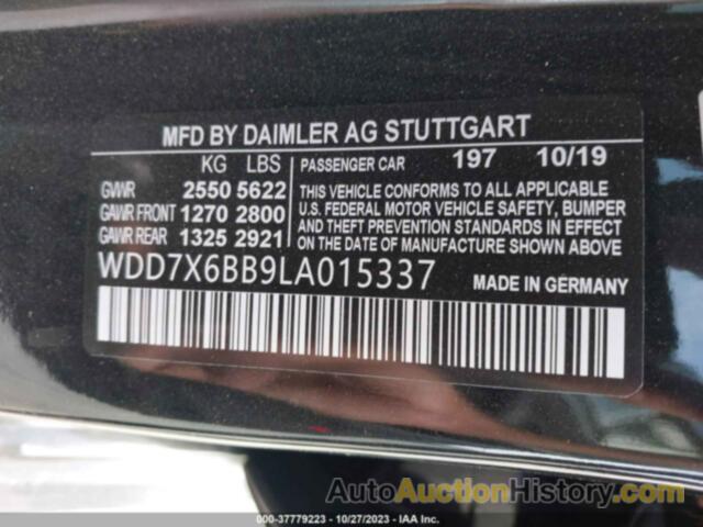 MERCEDES-BENZ AMG GT 53 4-DOOR COUPE, WDD7X6BB9LA015337