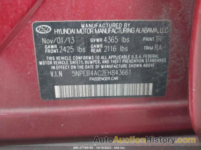 HYUNDAI SONATA GLS, 5NPEB4AC2EH843661