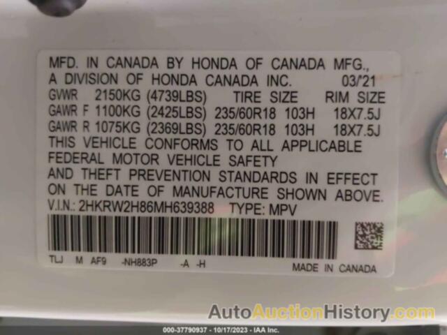 HONDA CR-V AWD EX-L, 2HKRW2H86MH639388