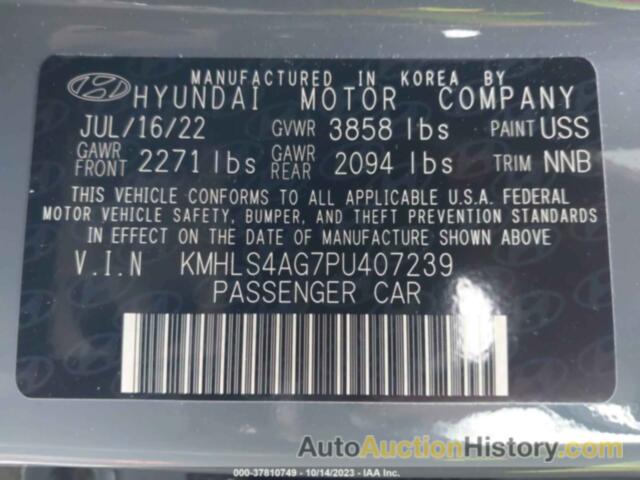 HYUNDAI ELANTRA SEL, KMHLS4AG7PU407239