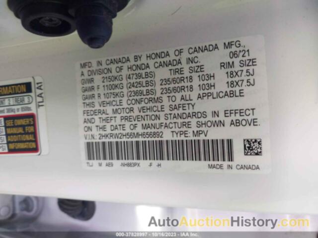HONDA CR-V AWD EX, 2HKRW2H56MH656892