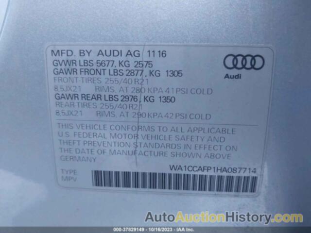 AUDI SQ5 3.0T PREMIUM PLUS, WA1CCAFP1HA087714