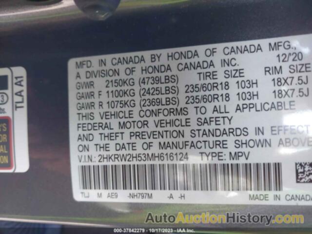 HONDA CR-V AWD EX, 2HKRW2H53MH616124