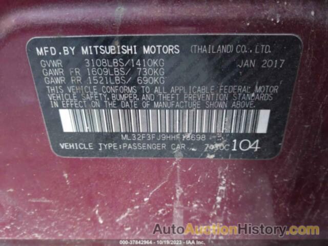 MITSUBISHI MIRAGE G4 ES, ML32F3FJ9HHF18698