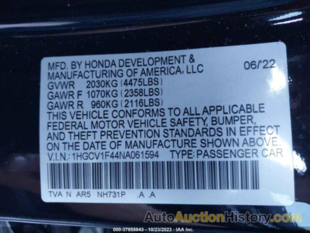 HONDA ACCORD SPORT SPECIAL EDITION, 1HGCV1F44NA061594