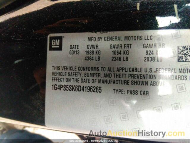 BUICK VERANO LEATHER GROUP, 1G4PS5SK6D4196265