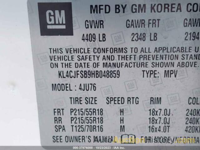 BUICK ENCORE PREFERRED II, KL4CJFSB9HB048859