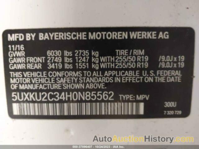 BMW X6 XDRIVE35I, 5UXKU2C34H0N85562