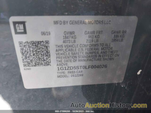 CHEVROLET MALIBU FWD LT, 1G1ZD5ST0LF004026