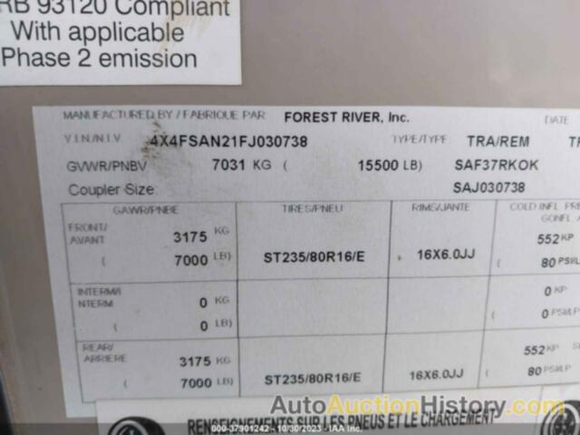 FOREST RIVER SANDPIPE, 4X4FSAN21FJ030738