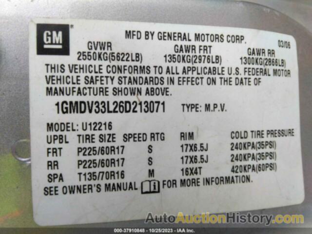 PONTIAC MONTANA SV6, 1GMDV33L26D213071