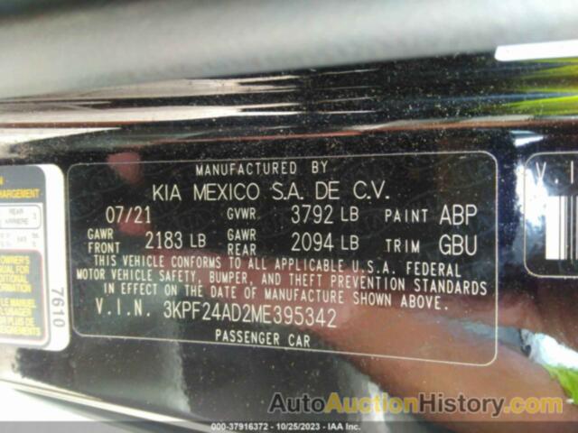 KIA FORTE LXS, 3KPF24AD2ME395342