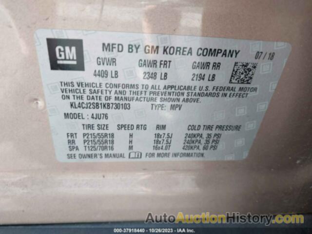 BUICK ENCORE AWD SPORT TOURING, KL4CJ2SB1KB730103