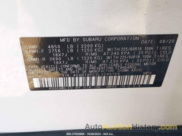 SUBARU OUTBACK TOURING, 4S4BTAPC3L3249168