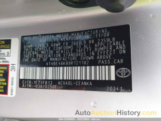 TOYOTA CAMRY LE, 4T4BE46K89R121182