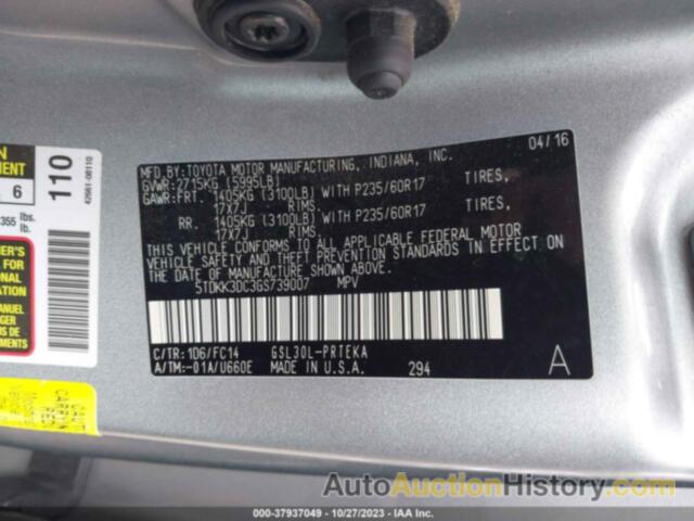 TOYOTA SIENNA LE 8 PASSENGER, 5TDKK3DC3GS739007