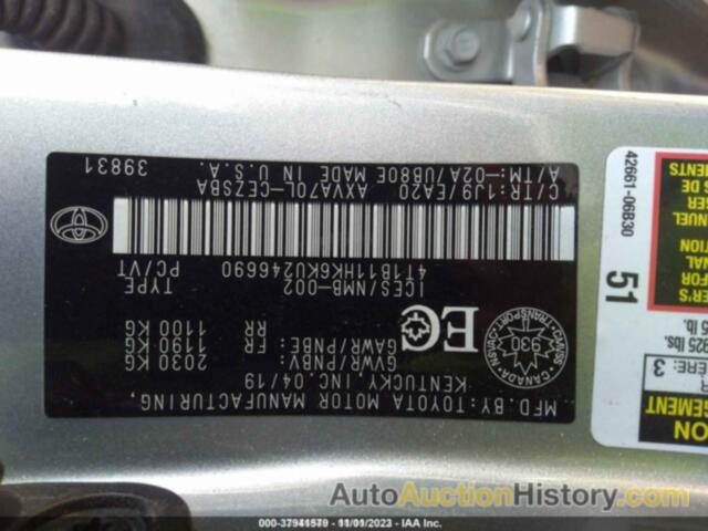 TOYOTA CAMRY SE, 4T1B11HK6KU246690