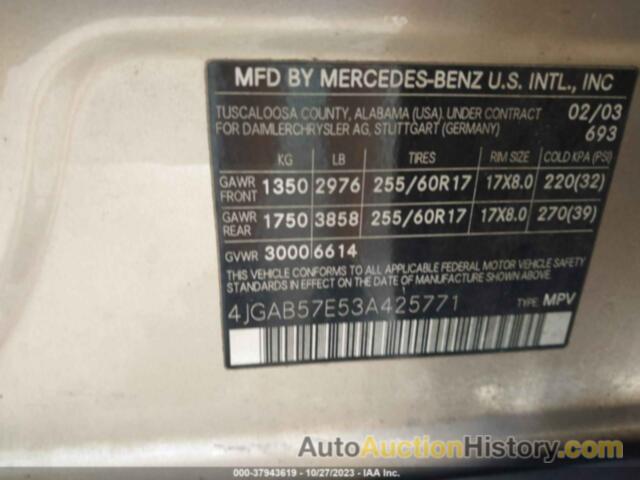 MERCEDES-BENZ ML 350, 4JGAB57E53A425771