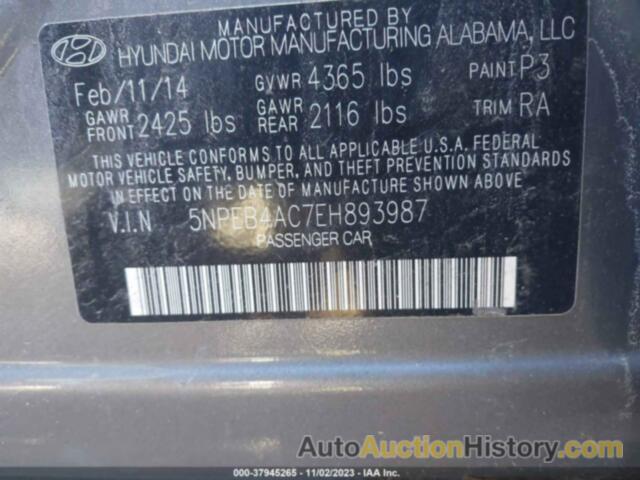 HYUNDAI SONATA GLS, 5NPEB4AC7EH893987