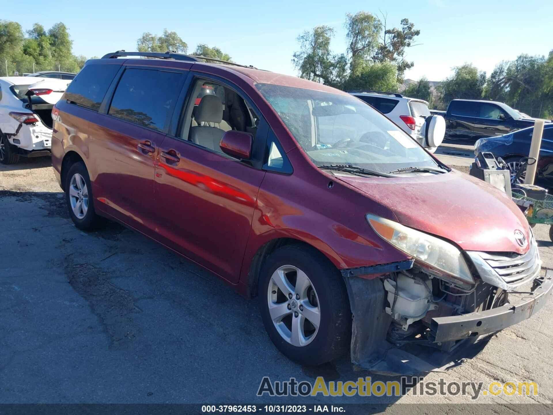 TOYOTA SIENNA LE V6 8 PASSENGER, 5TDKK3DC6CS239160