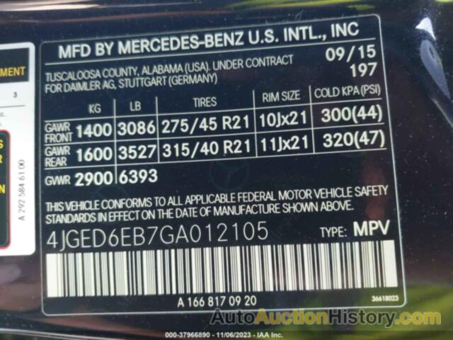 MERCEDES-BENZ GLE 450 AMG COUPE, 4JGED6EB7GA012105
