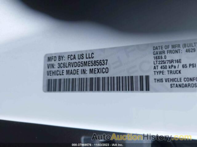 RAM PROMASTER 2500 HIGH ROOF 159" WB, 3C6LRVDG5ME585637