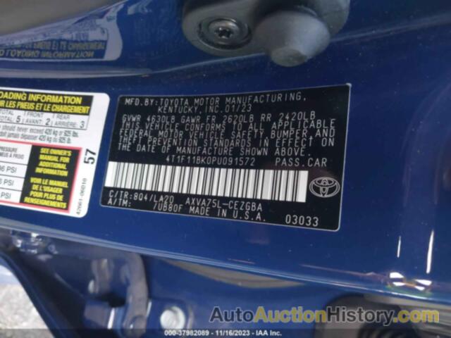 TOYOTA CAMRY XLE AWD, 4T1F11BK0PU091572