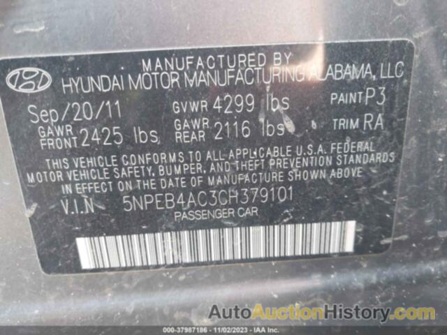 HYUNDAI SONATA GLS, 5NPEB4AC3CH379101