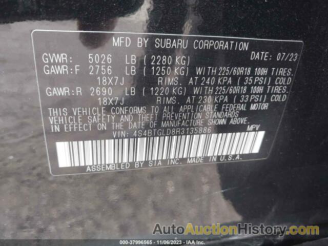 SUBARU OUTBACK ONYX EDITION XT, 4S4BTGLD8R3135886