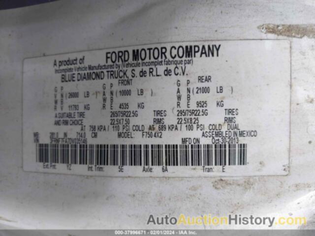 FORD F750 SUPER DUTY, 3FRNF7FA7DV035146