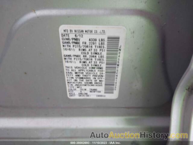 NISSAN ROGUE S, JN8AS5MT5CW614385