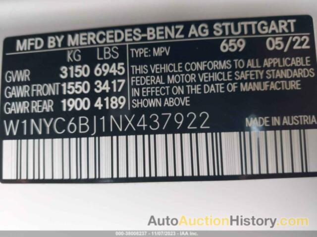 MERCEDES-BENZ G 550 4MATIC, W1NYC6BJ1NX437922