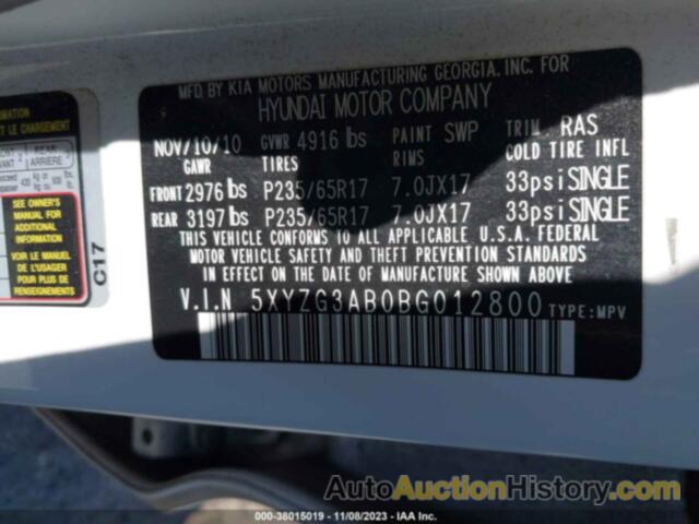 HYUNDAI SANTA FE GLS, 5XYZG3AB0BG012800