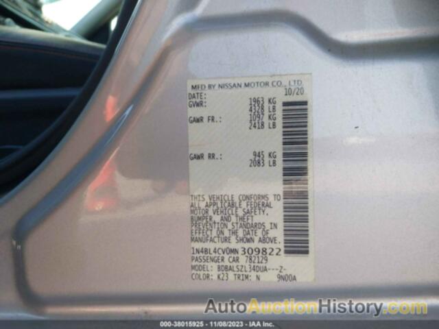 NISSAN ALTIMA SR FWD, 1N4BL4CV0MN309822