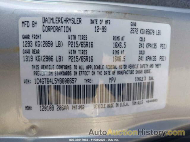 CHRYSLER TOWN & COUNTRY LIMITED, 1C4GT64L5YB608657