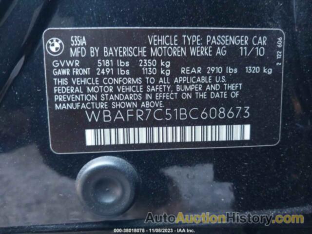 BMW 535I, WBAFR7C51BC608673