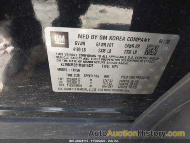 CHEVROLET TRAILBLAZER FWD LS, KL79MMS21MB016426