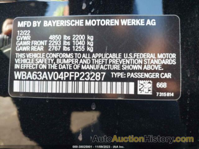 BMW 4 SERIES 430I, WBA63AV04PFP23287