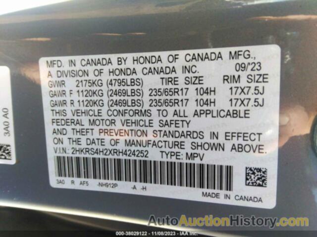 HONDA CR-V LX AWD, 2HKRS4H2XRH424252
