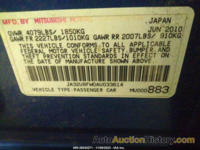 MITSUBISHI LANCER GTS, JA32U8FW0AU033614