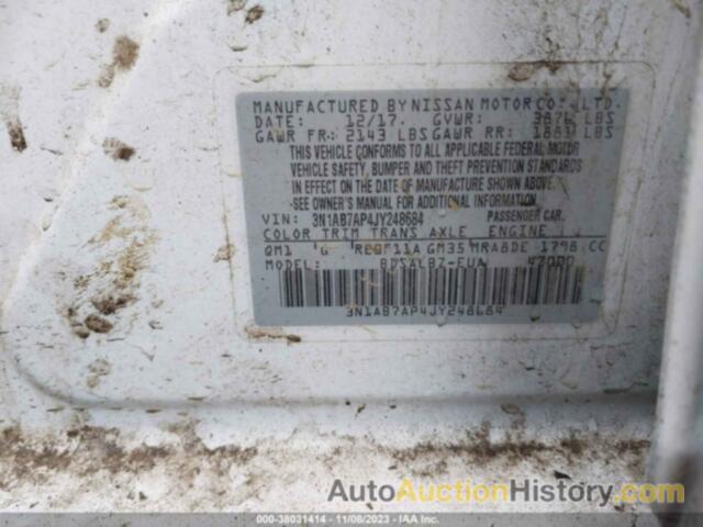 NISSAN SENTRA S, 3N1AB7AP4JY248684