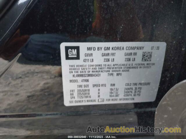 BUICK ENCORE GX FWD PREFERRED, KL4MMBS23MB043431