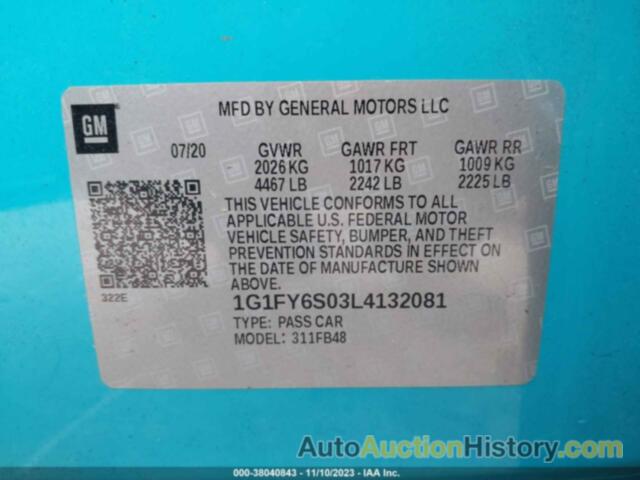 CHEVROLET BOLT EV FWD LT, 1G1FY6S03L4132081