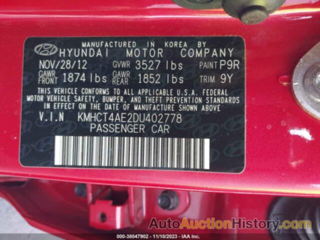 HYUNDAI ACCENT GLS, KMHCT4AE2DU402778